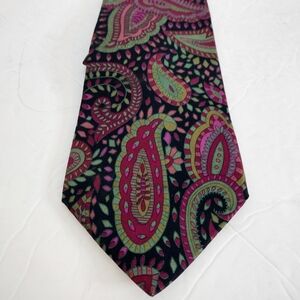 Vintage PIERRE BALMAIN Burgundy Silk Necktie Luxury Paisley Made In Italy Retro